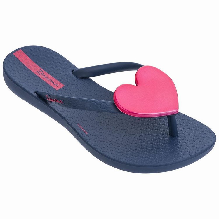 Tongs Ipanema Maxi Fashion Bleu Marine Rose Enfant | EHF-0574574