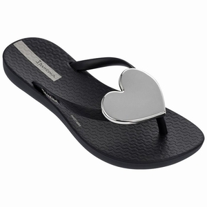 Tongs Ipanema Wave Heart Noir Argent Enfant | FPE-1695912