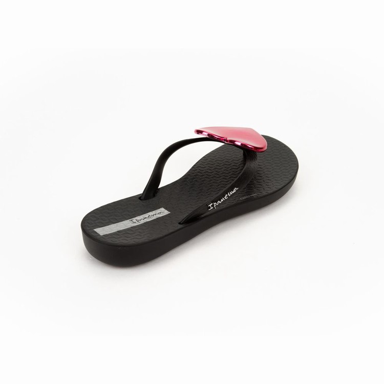 Tongs Ipanema Wave Heart Noir Rouge Enfant | OQR-2309284