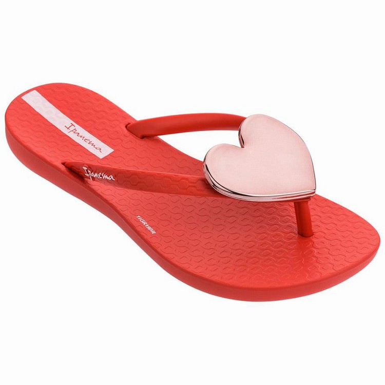 Tongs Ipanema Wave Heart Rouge Rose Enfant | WQY-4873229