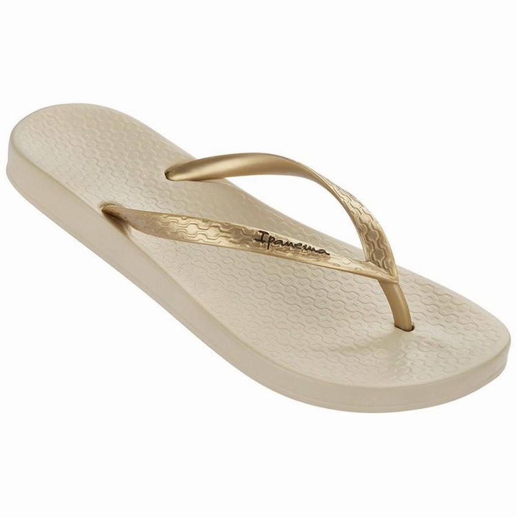 Tongs Ipanema Ana Tan Beige Doré Femme | HER-0946069