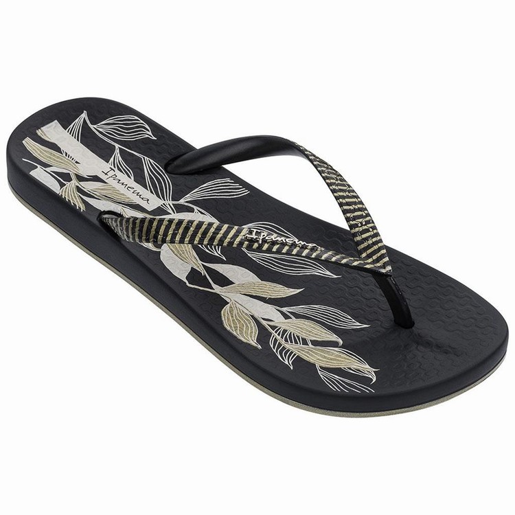 Tongs Ipanema Anatomic Nature IV Noir Doré Femme | WRU-9543862