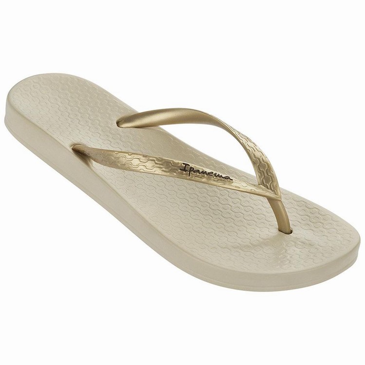 Tongs Ipanema Anatomic Tan Beige Doré Femme | GVY-3621875